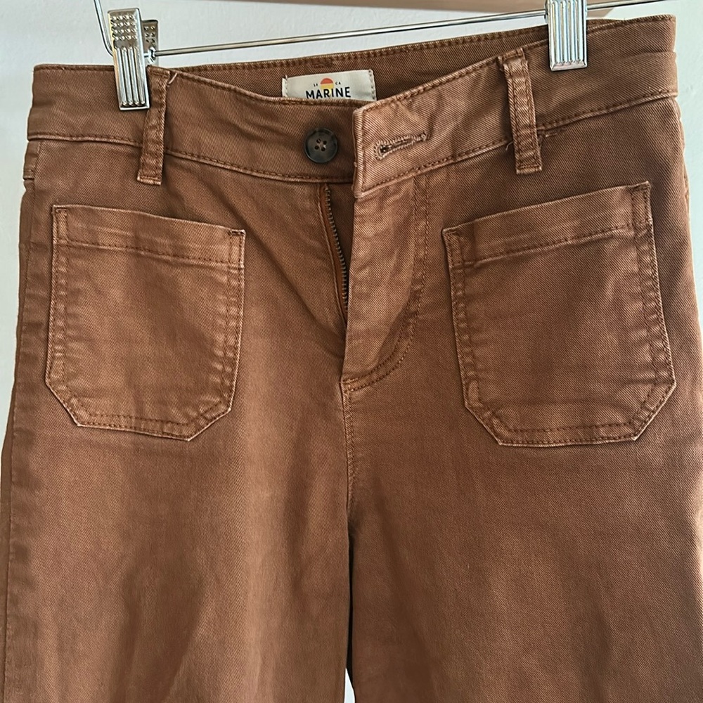 High waist cropped wide leg marine layer jeans